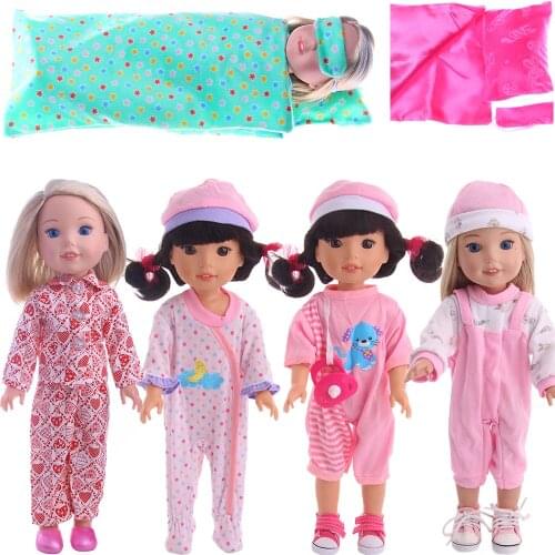 For 32-34 Cm Paola Reina & 14.5 Inch Wellie Wisher & Nancy Doll Clothes Cute Pajamas Star Sleeping Bag,Kids Toys Christmas Gift