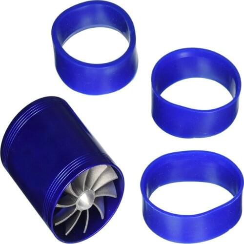 Uxcell Double Turbine Turbo Charger Air Intake Gas Fuel Saver Fan for Car