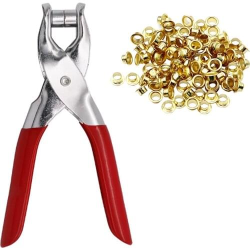 50PCS Scrapbook Eyelet and Eyelet Punch Die Tool DIY Manual Tools Kit Handmade Sewing Grommets Leather Craft Eyelet Punch Tools