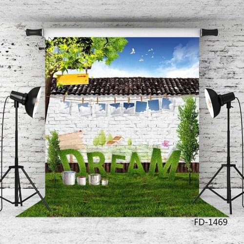 Wall Grassland Photos Photography Backgrounds for Photo Studio Vinyl Cloth Portrait Photo Backdrop for Kids Baby Photophone