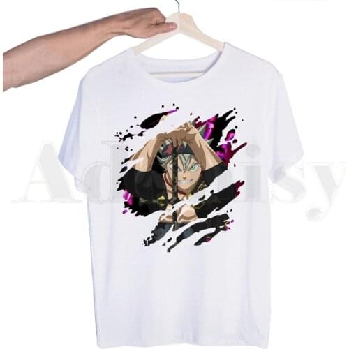 Japan Manga Asta Black Clover Funny Anime Cartoon Tshirts Men Fashion Summer T-shirts Tshirt Top Tees Streetwear Harajuku Funny