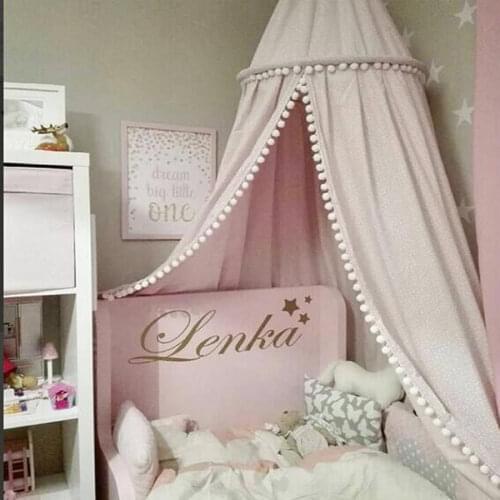 Cotton Baby Room Decoration Balls Mosquito Net Kids Bed Curtain Canopy Round Crib Netting Tent Photography Props Baldachin 245cm