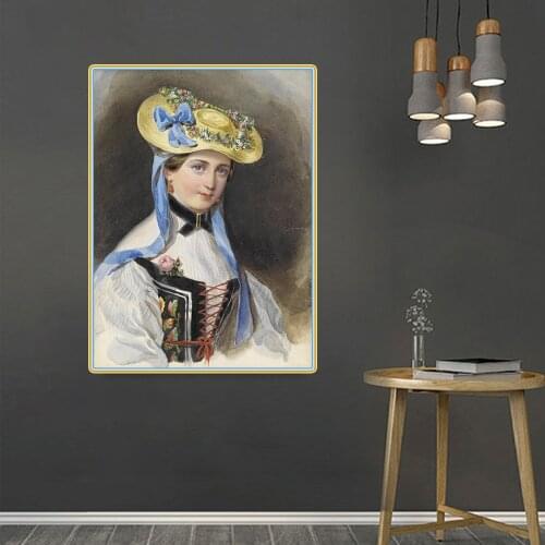 Citon Winterhalter《Princess Liechtenstein in costume》Canvas Art Oil painting Artwork Picture Wall Decor Modern Home Decoration