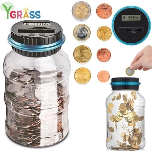 Money Box For Kids Adult Piggy Bank Counter Coin Bank Toys Electronic Digital LCD Saving Counting Coins Jar Storage EURO Money