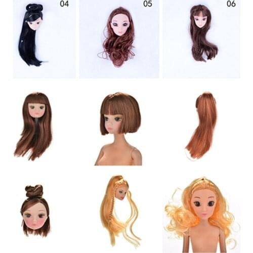 Multi Choices Doll Head with Hair DIY Accessories For BJD Doll House For Doll Girls Best Hairstyle Gifts Girls Kids Toy