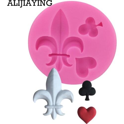 M0953 Plum love shape Poker Card Cookie Mold 3D Cake Mould Fondant Bread Cookie Cutter Kitchen Wedding Baking Tools
