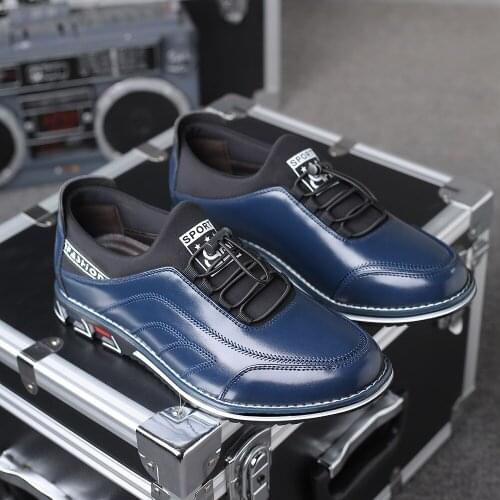 Mens Shoes 2021 New Autumn Trendy Shoes Mens Casual Leather Shoes Wild Fashion Trendy Shoes Leather Soft Sole Shoes Men