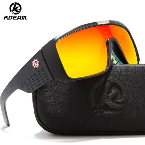 KDEAM Bold Shield Men Sunglasses Polarized Clear Vision Sunglass Outdoor Looks Like No Other UV Glasses With Brand Case KD2514