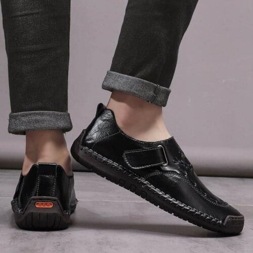 New Fashion Genuine Leather Casual Comfortable Hot Sale Men Breathable Mens Loafers Moccasins Slip on Lightweight Boat Shoes