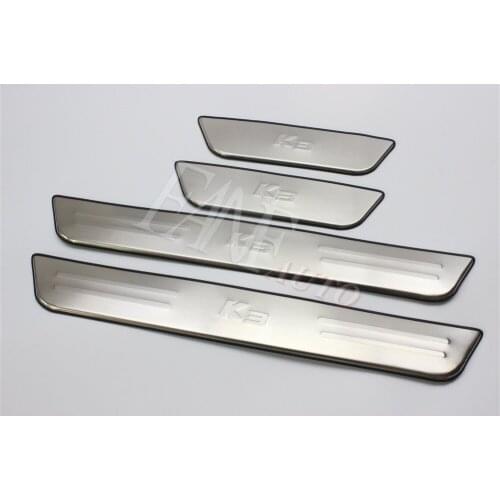 Stainless Steel Door Sill Scuff Plate Guard Sills Protector Trim For KIA FORTE K3 2014-2018
