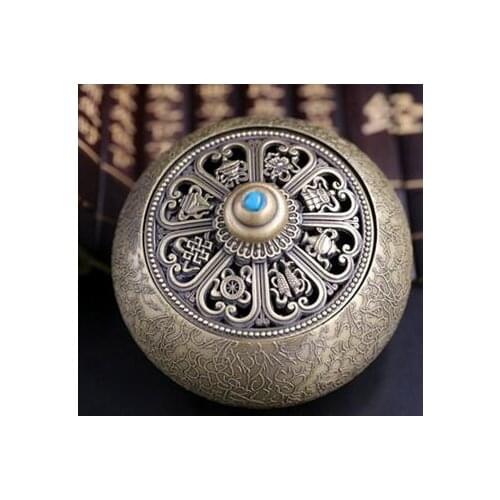 The new eight auspicious folk crafts plated copper ornaments round censer