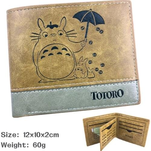 New PU Short Wallet Anime My Neighbour Totoro Teenager Casual Bifold Mens Leather Photo Credit Cards Holder Purses Hot