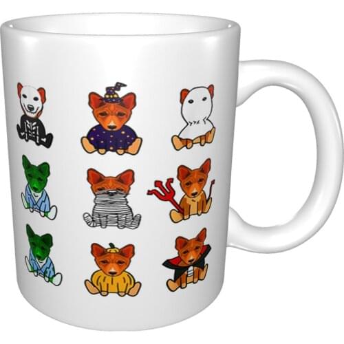 Original Basenji Dog Lover Halloween Basenji Mug Coffee Cup Coffee Mug Glasses Porcelain Tableware