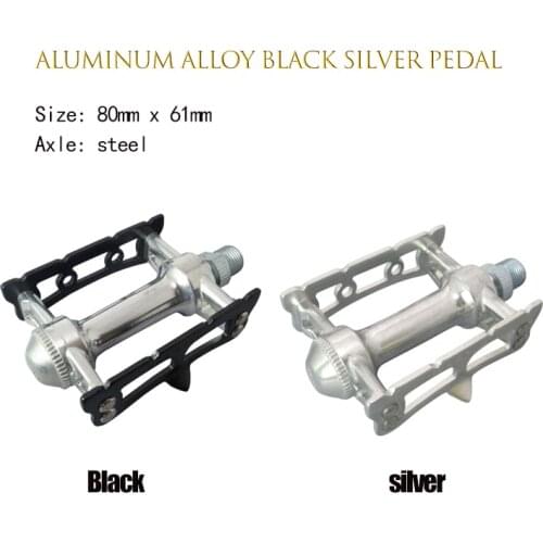 MKS Bicycle Aluminum Alloy Black Silver Pedal+Steel Axle Sylvan Track Bike Fixed Gear Road Bike Riding Pedal Light-Weight