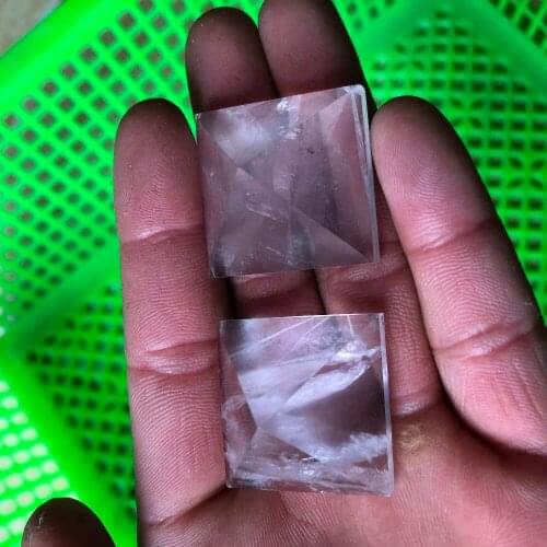 1pcs Natural pink crystal Pyramid feng shui magic family must enrichment town house about