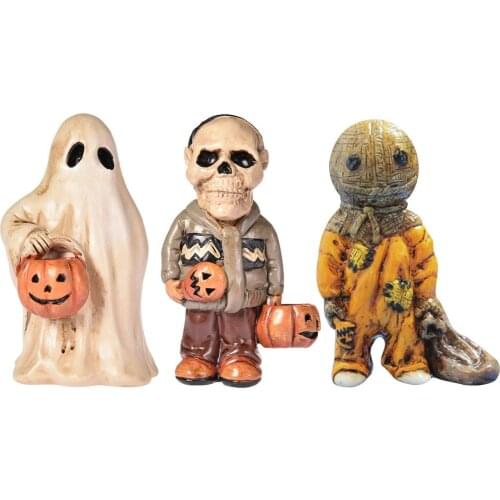 Halloween Resin Ornament Scary Ghost Pumpkin Statue Garden Decor Zombie Gnome Home Halloween Party Props Decoration