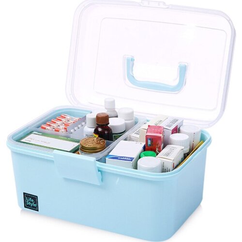 Portable Multi-Functional First Aid Kit Durable Plastic Pill Storage Cabinet Family Emergency Kit Box Travel Accessories-WT