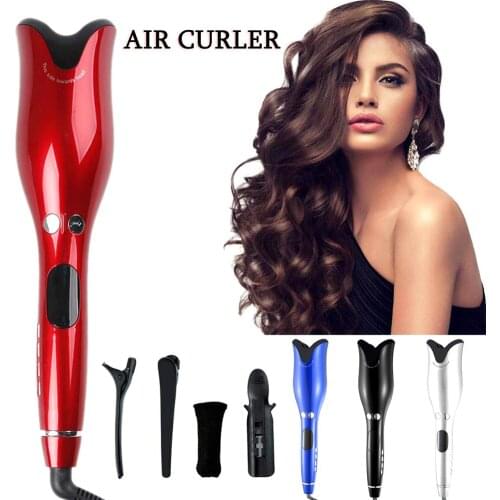 Hair Curling Iron Automatic Hair Curler Ceramic LCD Screen Curling Wand Hair Waver Crimper Hair Tool Air Spin and Curl Curler