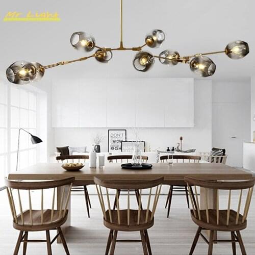 Modern LED Chandeliers Lighting Lustre Living Room Villa ceiling chandelier Lamp Nordic Glass Pendant Lamp Kitchen Hanging Lamps