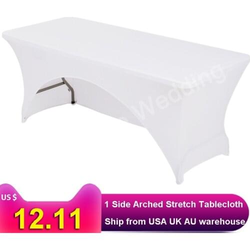 4ft 6ft 5ft 8ft Spandex Lycra Kitchen Dining Table Linen Cloth Wedding DJ arched Tablecloths For Rectangular Table Cover