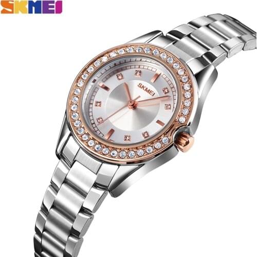 SKMEI Relogio Feminino 1534 Ladies Women Quartz Watch Stainless Steel Bracelet Female Waterproof Wristwatch Clock Montre Femme