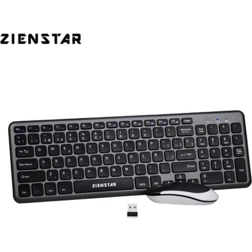 Zienstar Spanish Letter 2.4G Wireless Keyboard Mouse Combo with USB Receiver for Desktop,Computer PC,Laptop and Smart TV