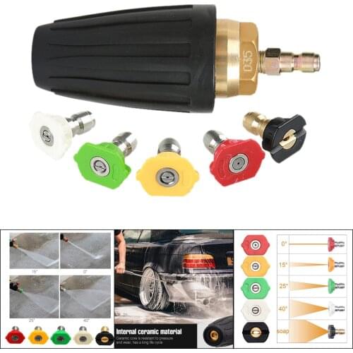 1/4" High Pressure Quick Connect Rotating 360 Degree Turbo Nozzle 3000PSI for High Pressure Washer