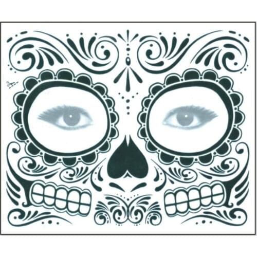 1Pc Halloween Decor Tattoo Stickers Eco-friendly Waterproof Props Temporary Face Sticker Atmosphere Masquerade Tattoo