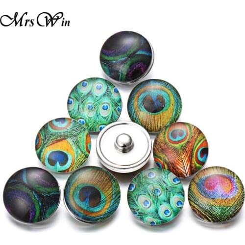 10pcs/lot New Snap Jewelry Mixed Flowers 20mm 18mm Glass Button DIY Charms for 18mm Snaps Bracelet Bangle