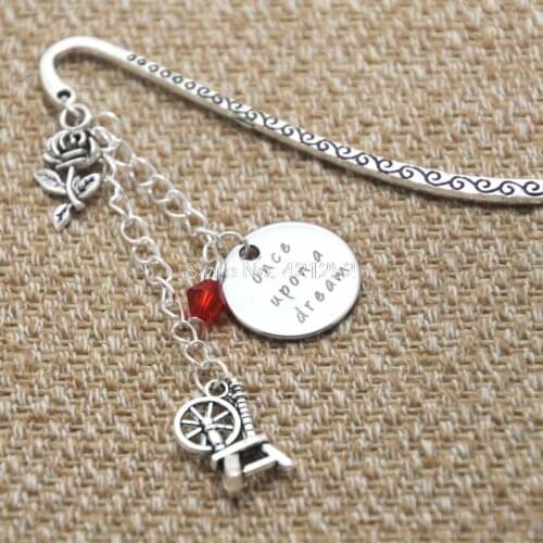 12pcs Sleeping Beauty Inspired bookmark Once Upon A Dream Princess Aurora Silver colored crystals jewelry