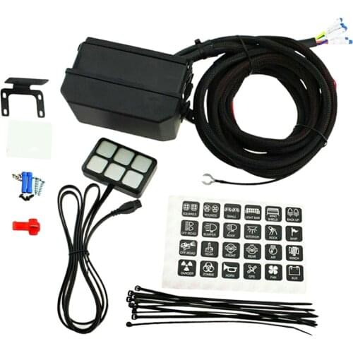 12V Waterproof LED Rocket Switch Panel Car Marine 6 Gang Rocker Switch Panel