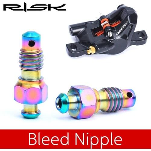 2Pcs RISK Titanium Alloy M6*11 mm Screws 3 Colors MTB Bike Hydraulic Disc Brake Exhaust Bolts Bicycle Clip For Mountain Bike