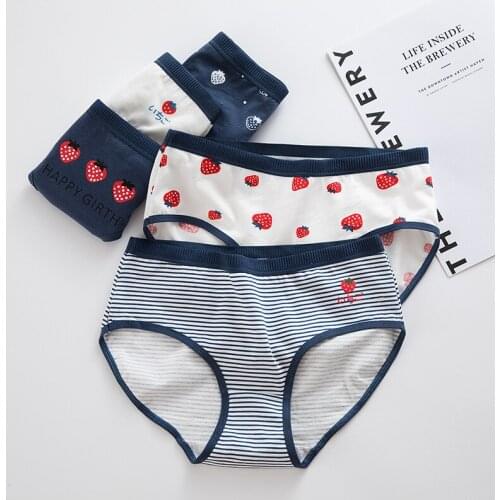 5pcs/Lot New Girls' Underwear cotton Panties Crotch 100% cotton girl student briefs womens panties underpant for girls