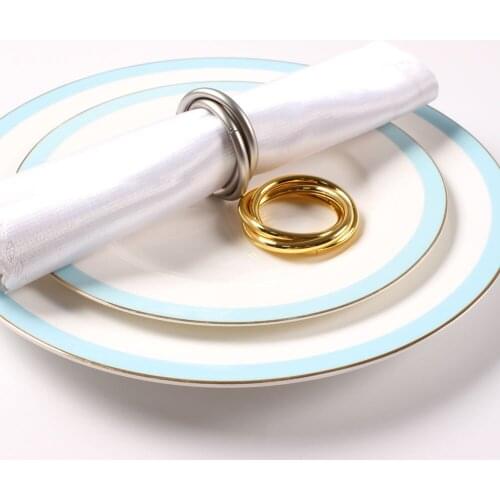 6pcs Stainless steel creative chain metal napkin buckle napkin ring hotel tableware tablecloth mouth cloth ring jewelry