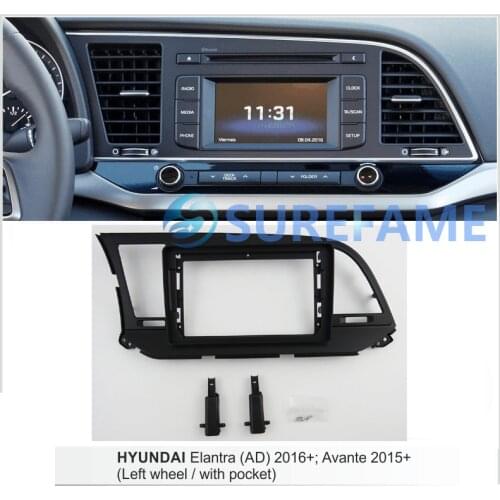 9 inch Car Fascia Radio Panel for HYUNDAI Elantra (AD) 2016+, Avante 2015+ (Left Wheel) Dash Kit Facia Bezel 9inch Plate Console