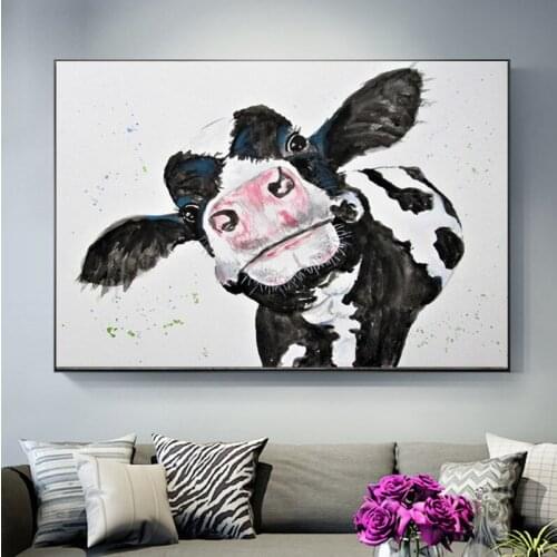 DIY 5D Diamond Painting Animal Watercolor Cow Landscape Handmade Square or Round Diamond Semi-finished Home Commemorative Gift