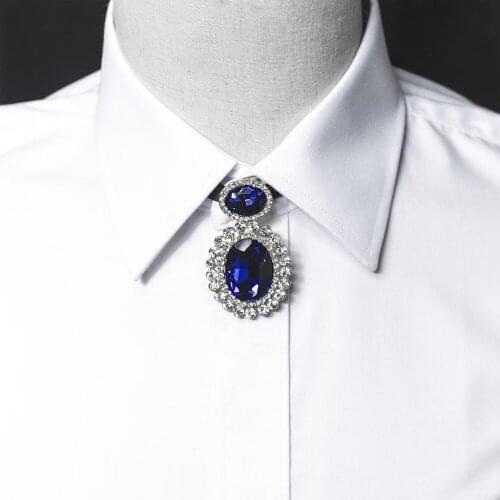 Free Shiping fashion Mens male shirt blouse gem necklace chain Poirot collar wedding groom host tie clothing accessories rope