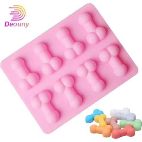 DEOUNY Sexy Penis Silicone Cake Mold, Birthday Fondant Cake, Chocolates, Ice and Soap 8 Penis Shape Cream Creative Baking Tools