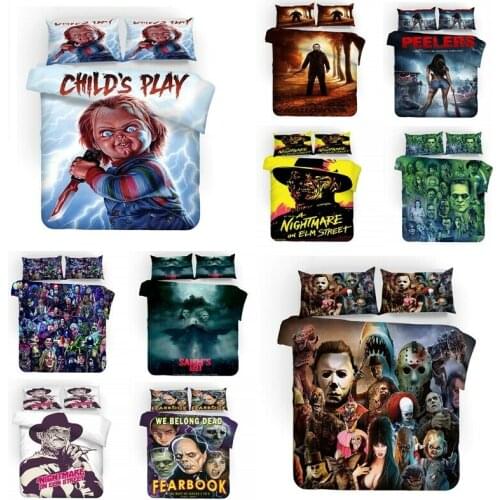 Childs Play Chucky Home Textile Pillow Case 3D Bed Linen Duvet Covers Comforter Bedding Sets Bed Set Home Decor Bedding