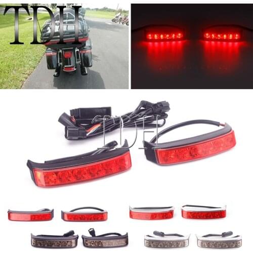 For Harley Saddlebag Luggage Tail Light LED Red/Smoke Lens Rear Brake Running Lamp Street Glide Road King CVO Limited 2014-2020