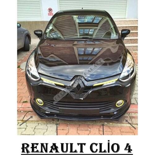 For Renault Clio 4 Front Bumper Attachment Lip 2012-2020 Piano Glossy Black Splitter Diffuser Universal Spoiler Bumper