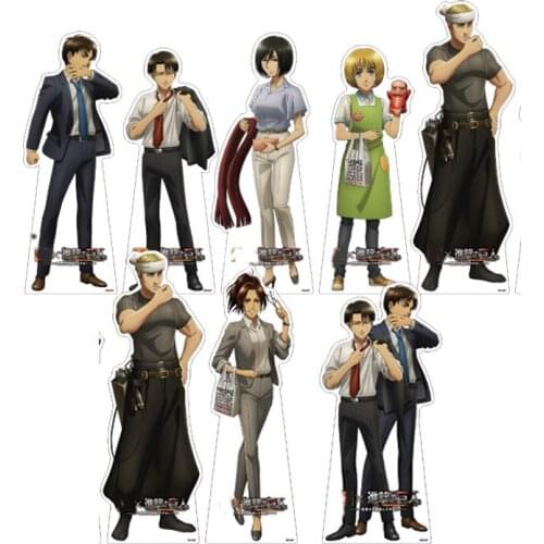 Attack on Titan Anime Game Erwin Smith Stand Figure Model Plate Acrylic Double Sided Desk Decor Cartoon Ornaments Xmas Gifts