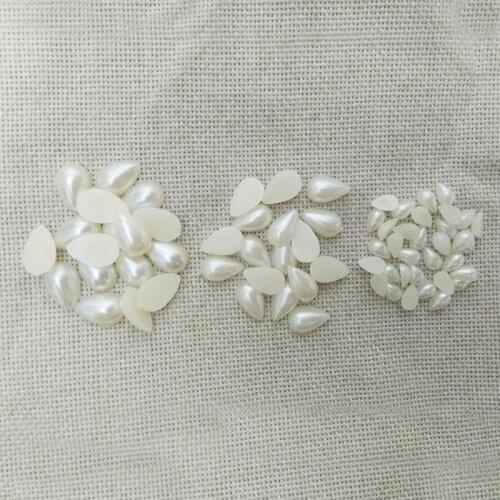 Water drop Cabochon cameo bezel FlatBack imitation Pearls Beads mobile Case bridal shoes handbag Glue on bowknot choker kolye