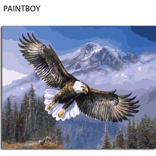 PAINTBOY Framed Pictures Painting By Numbers of Animal Handwork Canvas Oil Painting Home Decor For Living Room