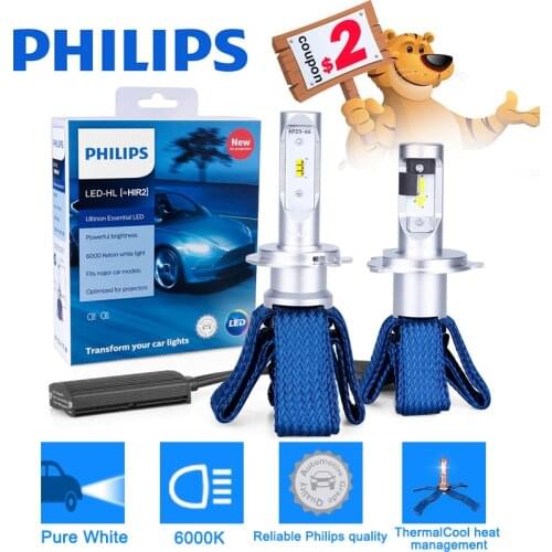 Philips H7 LED Ultinon Essential Kit 9012 H4 H11 HB3 HB4 HIR2 9005 Car Headlight H8 H11 H16 LED Fog Lamp 6000K philips ultinon