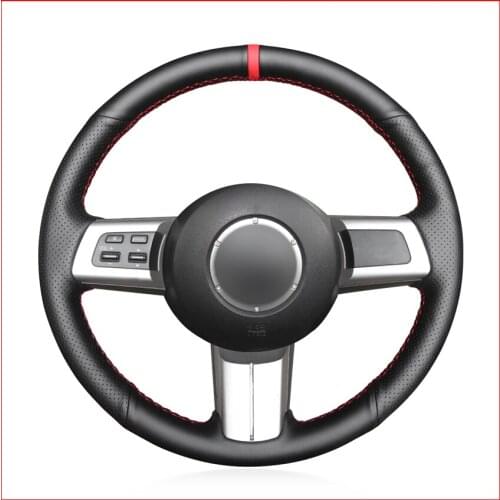 MEWANT Black Genuine Leather Steering Wheel Covers for Mazda MX-5 Miata 2009-2013 RX-8 2009-2013 CX-7 2007-2009