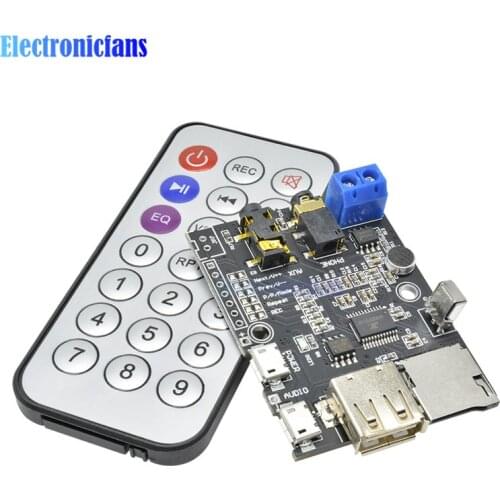 Micro USB 5V MP3+WMA+WAV Decoder Board Module 2W Amplifier TF Card U Disk Audio AUX With IR Remote Controller