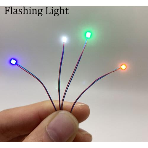 Flashing LED SMD 0805 3V LED Lamp Models Train Pre-soldere 30cm connection wires,Train Railway Layout/starship/gundam lighting