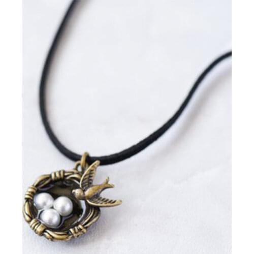Fashion Gold Bird Nest Charm Animal Pendant Necklace Golden Stainless Steel Chain Jewelry For Women Creativity Gifts 2021 Trend