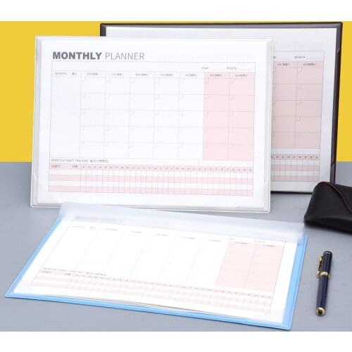 A4 Self-filling Weekly Monthly desktop Plan with Cover Agendas 2021 Notebook Journal Planner Organizer Creative Schedule Notepad